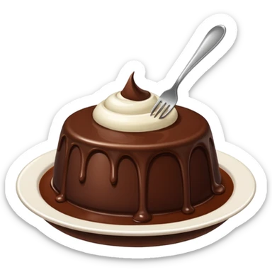 chocolate pudding with fork sticker