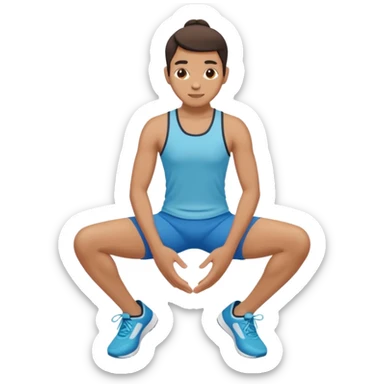 person touching their toes sticker