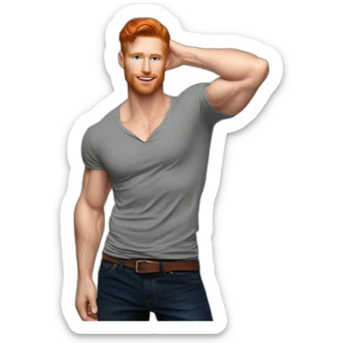 sexy-pose-very-fit-gingerbrunette-caucasian-gay-kissing sticker