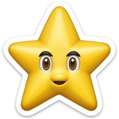 ESTRELLA DE SUPER MARIO SIN NARIZ Y SIN BOCa nadams los ojos sticker