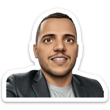 male portrait in car interior sticker