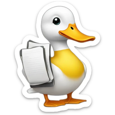 Duck with an agenda sticker