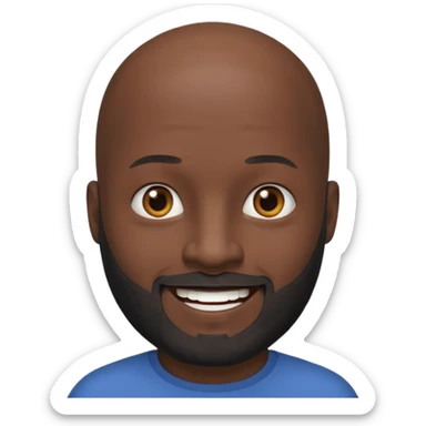 Black bald head half gray & black beard sticker