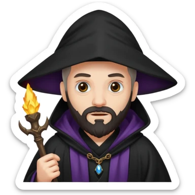 evil sorcerer with a beard sticker