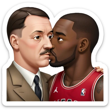 Adolf hitler kissing LeBron  sticker
