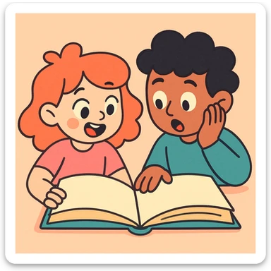 open book pastel toon style sticker