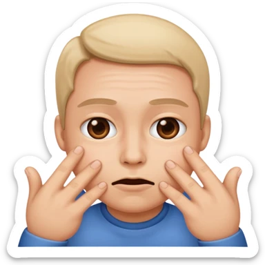 Non il doit tirer ses joue vert l’extérieur avec ses doits sticker