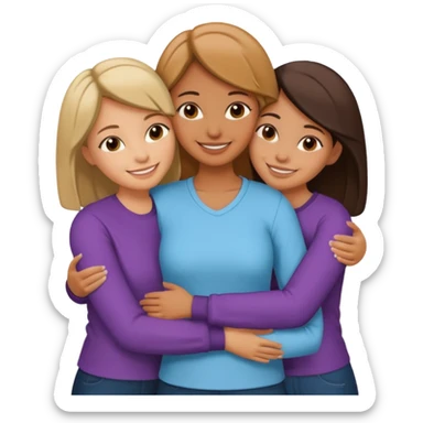 Hugging one carmelitan sister and one woman  in different clothes sticker