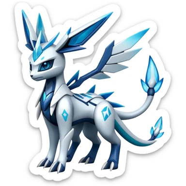 Futuristic Kyurem-Glaceon-dialga-hybrid, full body sticker
