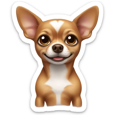 brown chihuahua with small white patch on chest sticker