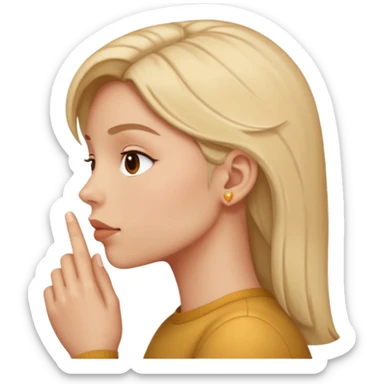 a person whispering, side profile sticker