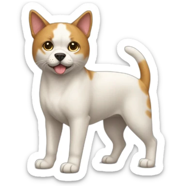 half cat half dog full body sticker
