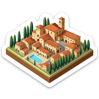 tuscany italy isometric sticker