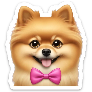 pomeranian with a bow sticker