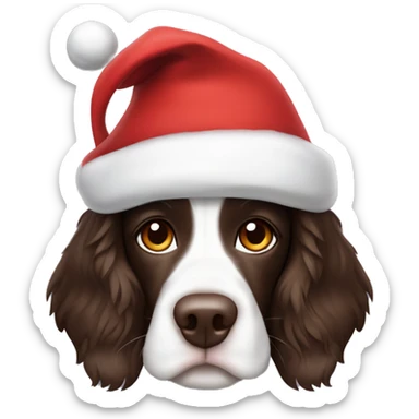 Springer spaniel with Santa hat sticker