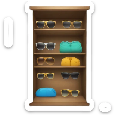 Closet with sunglasses sticker