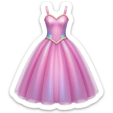 Realistic pink princess sparkle dress sticker
