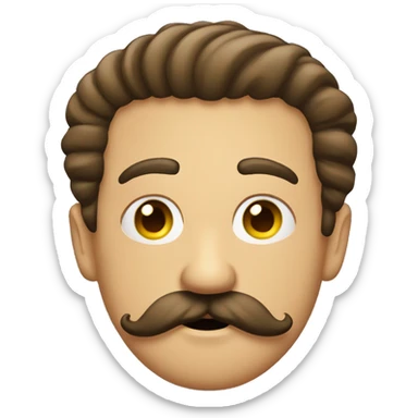 Man big handlebar moustache  funny sticker