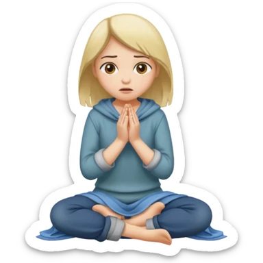 Girl begging on knees sticker