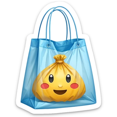 a plasticbag with handles in a simple vector style sticker