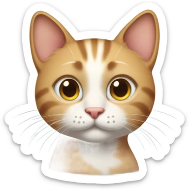 "The cat shows a grateful expression." sticker