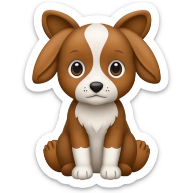 Un chien de chasse, elagneul breton assis  sticker