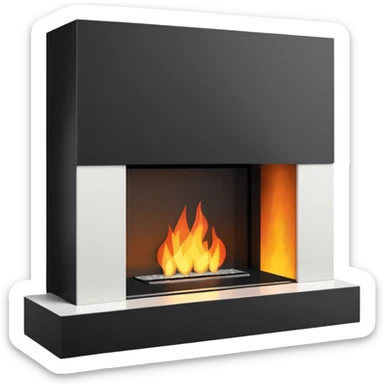 Modern Minimal Fireplace sticker