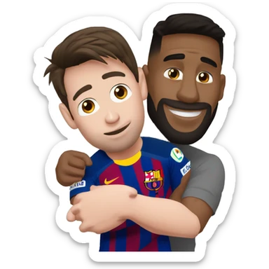 Messi dandose la mano con Cristiano sticker