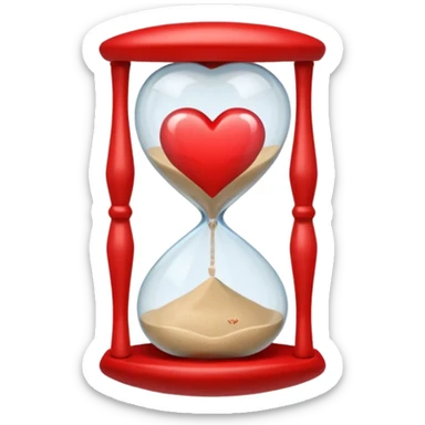 hourglass with a heart inside sticker