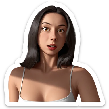 realistic portrait of girl sticker