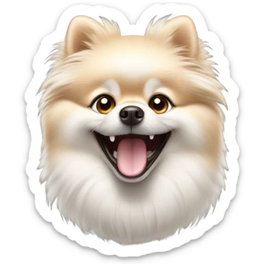 Marble Pomeranian smiling  sticker