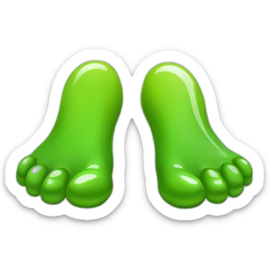 Feet with green varnish sticker