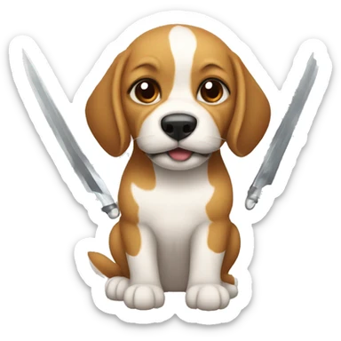 Perro con una espada sticker