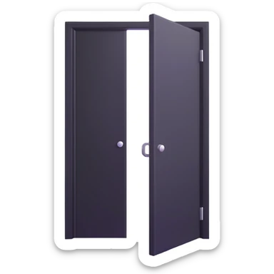 door being unlocked, door slightly open with bright light shining through sticker
