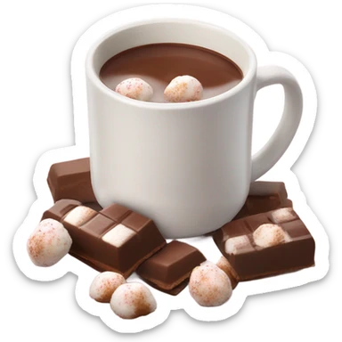 Chocolat chaud avec des mini guimauves  sticker