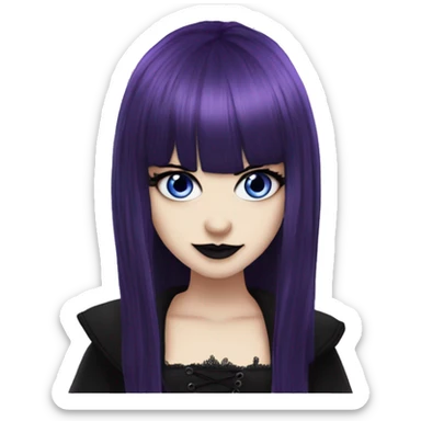 Elissabat-vampire-goth-romantic-bangs-hair-purple-black-blueeyes sticker