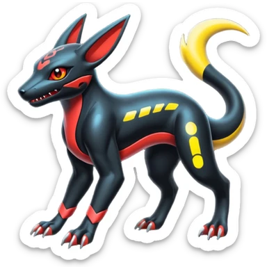 Futuristic Salandit-Electrike-Umbreon-Houndoom-Genesect-Pokémon-Fakémon-hybrid-creature sticker