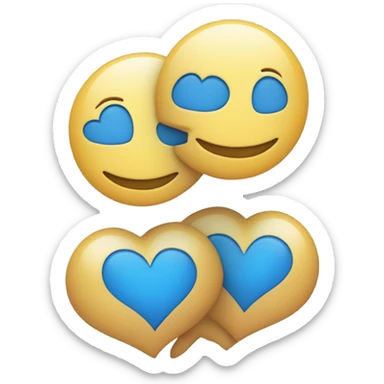 Two Stacked blue hearts  sticker