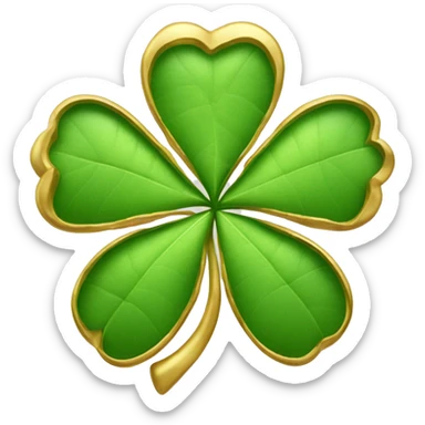 a four leaf clover but the peddles are made out of lily pads with gold trim sticker