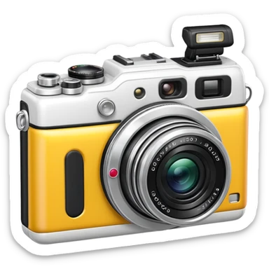 Transform this into a stylized 3D emoji-style icon of a retro [Olympus Stylus 300 Digital] sticker