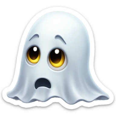 a scared cute ghost sticker