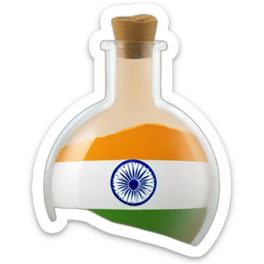 2024 Indian flag in ancient ungravitational flask but flask made with sand sticker