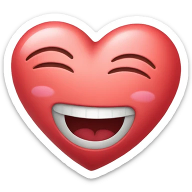 Heart with happy face sticker