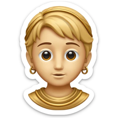 Dios griego estilo estatua de perfil mirando con una lupa de sticker