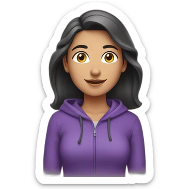 Armenian women in purple sweatshirt and congratulating someone sticker