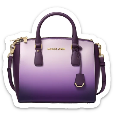 Realistic isolated lavender to dark plum ombre Michael Kors satchel purse.  sticker