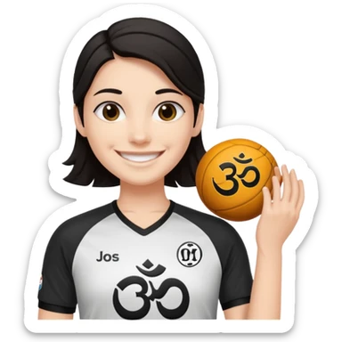 un personnage qui est blanc de peau qui sourie il a les cheveux nour dans le côté et il porte un maillot de l'om sticker