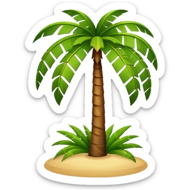 Toony Palm Tree: flat body leafs no floor sticker