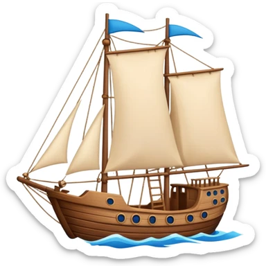 ship in cartoon  sticker