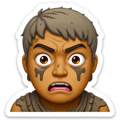 Ramesh covered in dirty chunky mud angry sticker